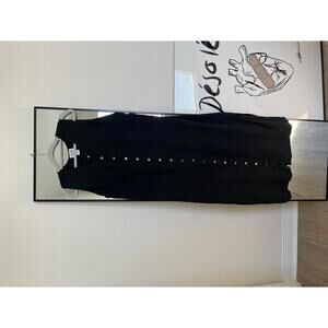 Vintage Eileen Fisher 100% Silk Button Front Midi Dress